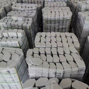 阳江芝麻白石材冰裂纹，碎拼。