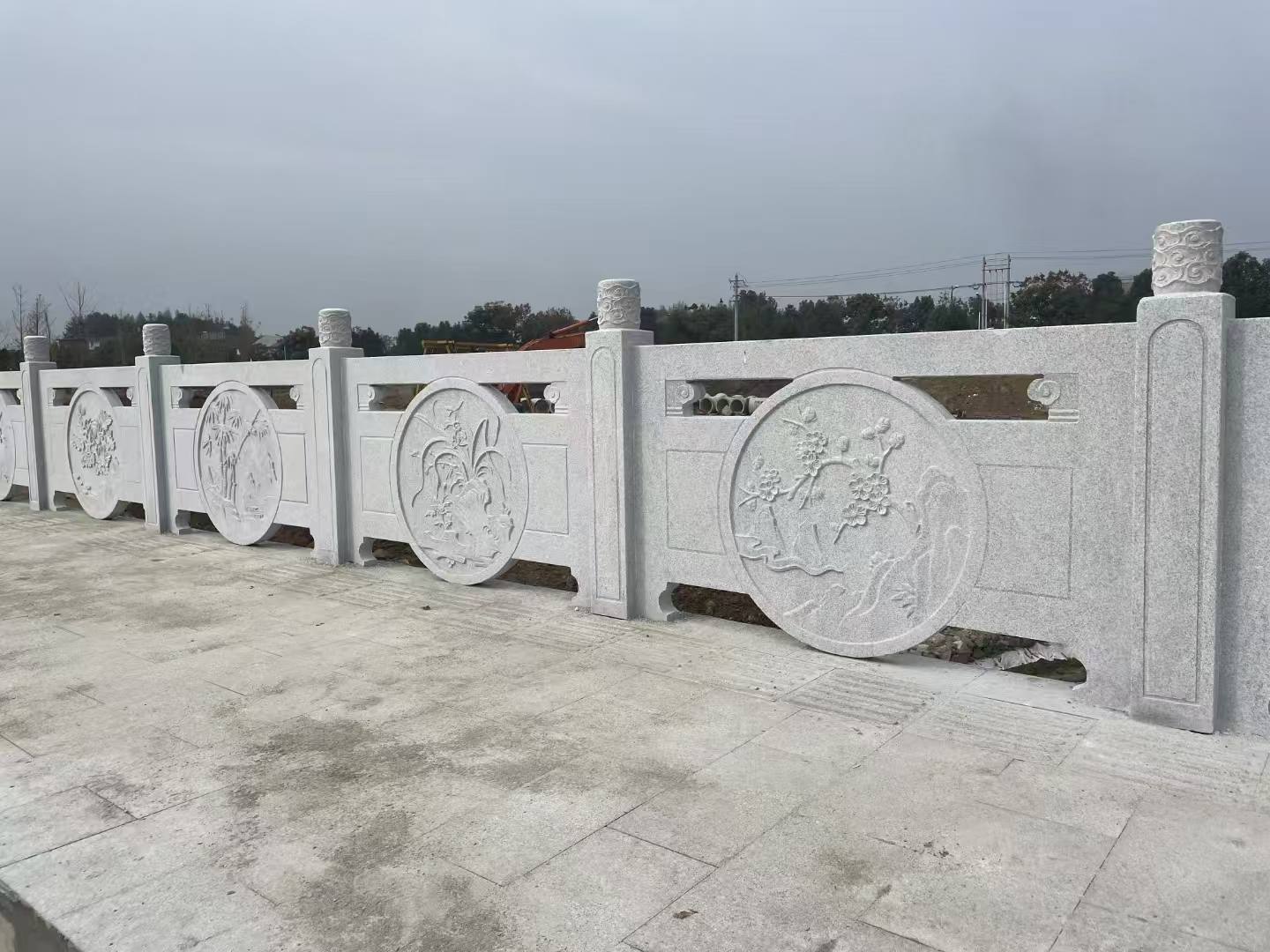 阳江芝麻白河道栏杆 石材栏杆